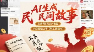 AI生成民间故事,头条号5天1k+,小白轻松上手【附工具指令】-聊项目