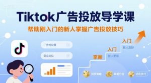 Tiktok广告投放导学课,帮助刚入门的新人掌握广告投放技巧-聊项目