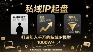 私域IP起盘,私域ip建立、起盘、高转化,打造年入千万的私域ip模型-聊项目