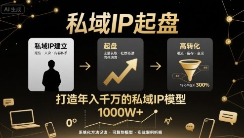 私域IP起盘，私域ip建立、起盘、高转化，打造年入千万的私域ip模型-聊项目