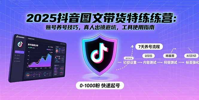 2025抖音图文带货特练营：账号养号技巧，真人出镜避坑，工具使用指南-聊项目