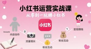 小红书运营实战课,从零到一玩賺小红书-聊项目