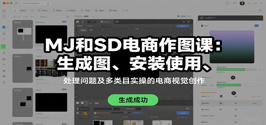 MJ和SD电商作图课：生成图、安装使用、处理问题及多类目实操的电商视觉创作-聊项目