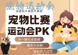 AI萌宠运动员跳水 射击 篮球 足球比赛 每天十分钟 附详细提示词文案库 代替做…-聊项目