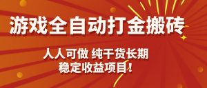 游戏全自动打金搬砖,日入千元,人人可做,纯干货,长期稳定收益项目!-聊项目