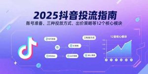 2025抖音投流指南，账号准备、三种投放方式、出价策略等12个核心模块-聊项目