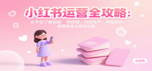 小红书运营全攻略：从平台了解到账号搭建、内容生产，做爆款库与矩阵运营-聊项目