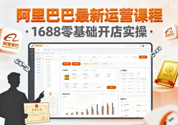 阿里巴巴最新运营课程，1688零基础开店实操-聊项目