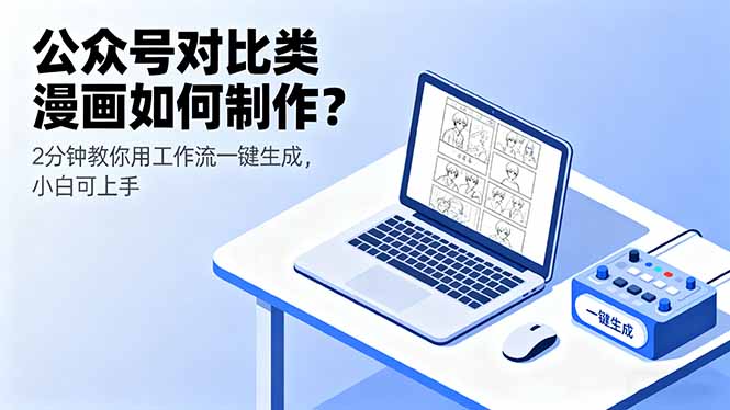 公众号对比类漫画如何制作？2分钟教你用工作流一键生成，小白可上手-聊项目
