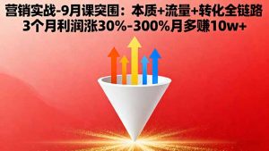 营销实战-9月突围课:本质+流量+转化全链路 3个月利润涨30%-300%月多赚10w+-聊项目