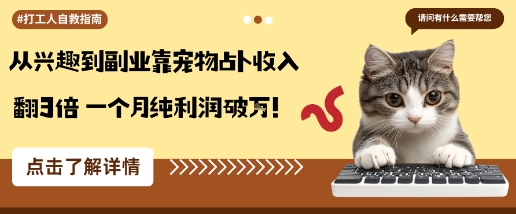 从兴趣到副业靠宠物占卜收入翻3倍一个月纯利润破W-聊项目