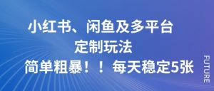 小红书、闲鱼及多平台定制玩法简单粗暴!每天稳定5张-聊项目