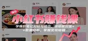 小红书赚钱课:学爆款笔记对标与模仿,做吸睛封面 + 数据分析,掌握变现秘籍-聊项目