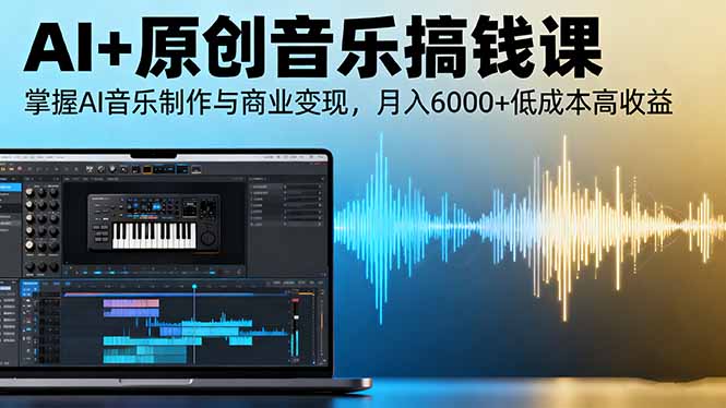 AI+原创音乐搞钱课：掌握AI音乐制作与商业变现，月入6000+低成本高收益-聊项目