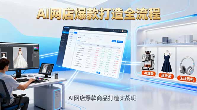 AI网店爆款商品打造实战班：AI技术实现商品图智能处理，快速搭建AI网店-聊项目