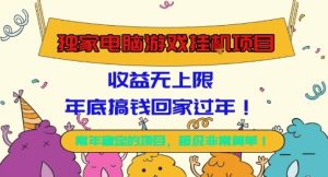 独家电脑游戏挂G项目,常年稳定,收益无上限,年底搞钱回家过年【揭秘】-聊项目