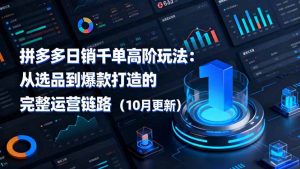 拼多多日销千单高阶玩法:从选品到爆款打造的完整运营链路(10月更新-聊项目