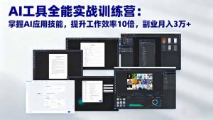 AI工具全能实战训练营：掌握AI应用技能，提升工作效率10倍，副业月入3万+-聊项目