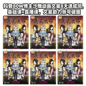 抖音80W博主沙雕动画文案8天速成班，基础课+直播课，文案助力账号破圈-聊项目