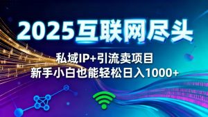 2025网创尽头王炸项目!私域 IP + 精准引流,新手小白在家躺赚日入 1000+-聊项目