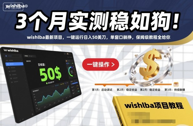 3个月实测稳如狗！wishlba最新项目，一键运行日入50美刀，单窗口躺挣，保姆级教程全给你【揭秘】-聊项目
