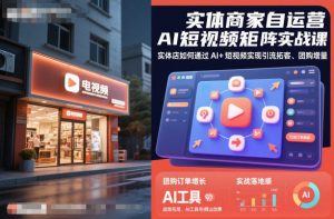 实体商家自运营AI短视频矩阵实战课，实体店如何通过AI+短视频实现引流拓客、团购增量-聊项目