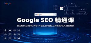 Google SEO 精通课:算法解析/关键词/内容/外链实操/搭配工具教程/B2C项目案例-聊项目