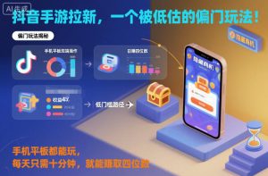 抖音手游拉新,一个被低估的偏门玩法!手机平板都能玩,每天只需十分钟,就能賺取四位数【揭秘】-聊项目